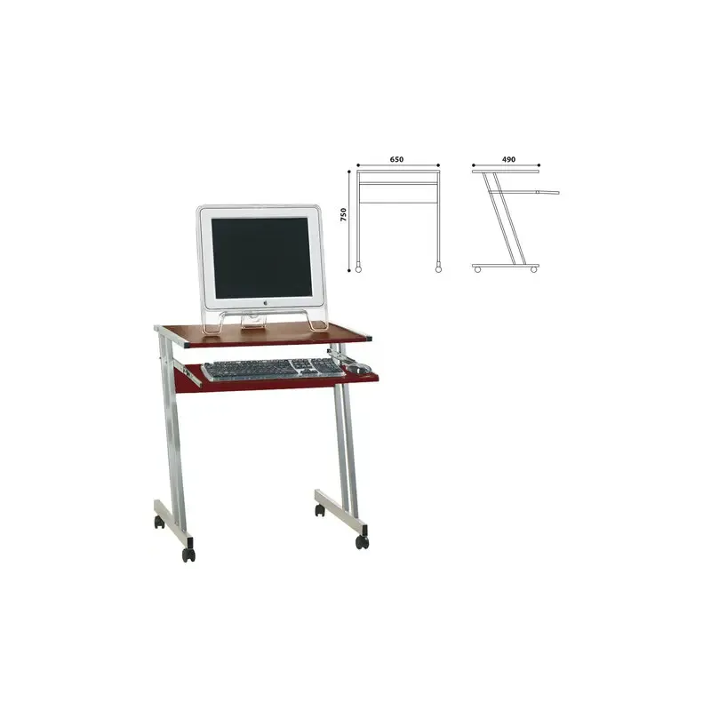 Стол компьютерный на металлокаркасе, 650х490х750 мм, ЛДСП, цвет "орех", Д-249 главное фото