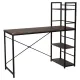 Стол на металлокаркасе BRABIX LOFT CD-005, 1200х520х1200 мм, 3 полки, цвет морёный дуб, 641221. Фото товара с разных ракурсов.